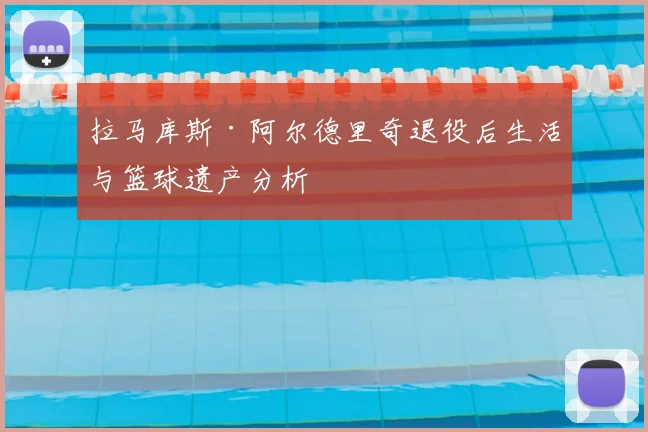 拉马库斯·阿尔德里奇退役后生活与篮球遗产分析